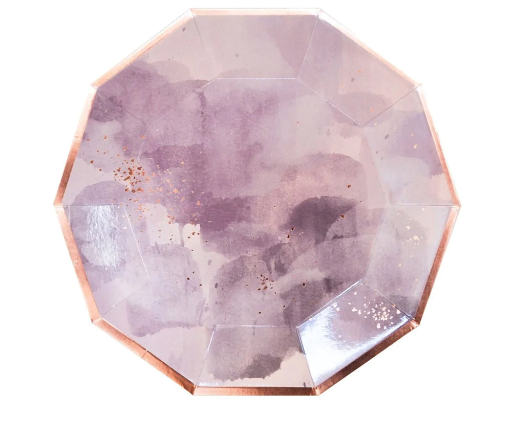 Harlow & Grey - Amethyst - Pale Pink Striped Small Paper Plates