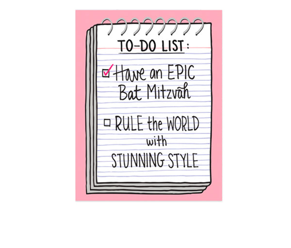 Bat Mitzvah To-Do List Card