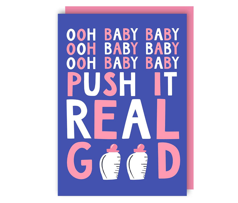 Push It Real Good Card Harlan Ruby LLC + Vroom Vroom Balloon™