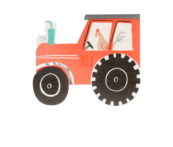 On The Farm Tractor Paper Napkins